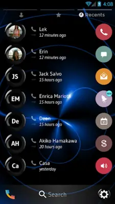 Theme Dialer Spheres BlackBlue android App screenshot 1