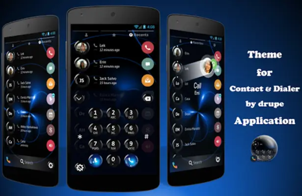 Theme Dialer Spheres BlackBlue android App screenshot 5